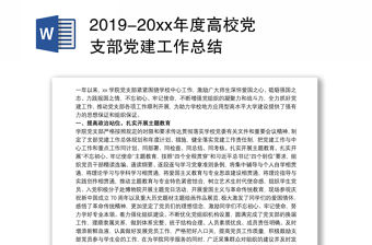 2019-20xx年度高校黨支部黨建工作總結(jié)