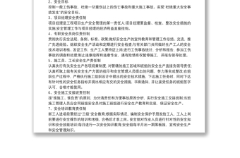 項目施工安全措施計劃
