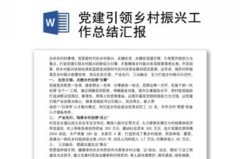 黨建引領鄉村振興工作總結匯報