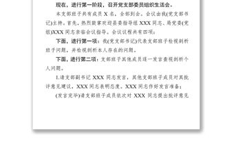 第二批主題教育基層黨支部組織生活會和開展民主評議黨員會議主持詞