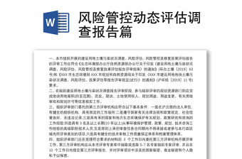 風險管控動態評估調查報告篇