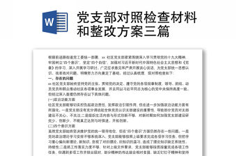 黨支部對照檢查材料和整改方案三篇