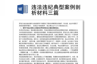 2021違法違紀典型案例剖析材料三篇
