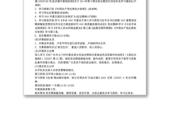 20xx年度黨支部主題黨日活動計劃活動方案