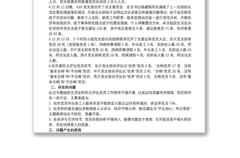 主題教育專題組織生活會(huì)和民主評議黨員情況報(bào)告