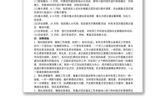 重點項目推進工作方案