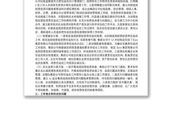 集團(tuán)公司落實(shí)違規(guī)經(jīng)營投資責(zé)任追究工作體系建設(shè)情況報告