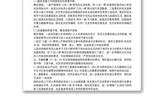 黨支部關于反饋問題整改落實、自查自糾工作情況報告