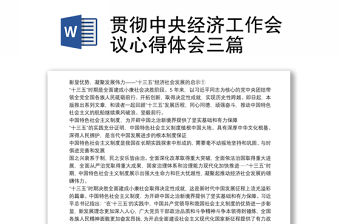 貫徹中央經(jīng)濟(jì)工作會(huì)議心得體會(huì)三篇