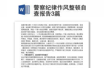 警察紀律作風整頓自查報告3篇