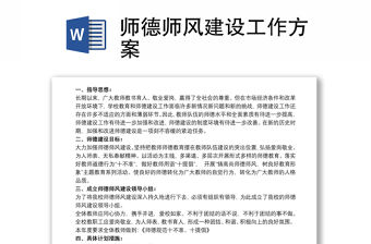 2021師德師風(fēng)建設(shè)工作方案