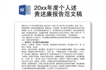 20xx年度個人述責述廉報告范文稿