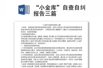 “小金庫”自查自糾報(bào)告三篇