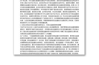 新時代紀檢監察政治監督工作情況報告