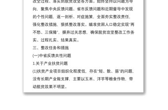 鄉(xiāng)鎮(zhèn)脫貧攻堅(jiān)考核檢查反饋問(wèn)題整改方案