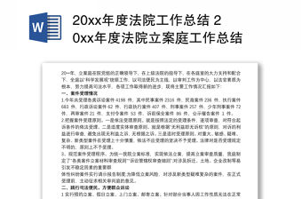 20xx年度法院工作總結(jié) 20xx年度法院立案庭工作總結(jié)3篇