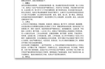 干部廉政鑒定材料