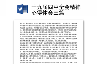 2021十九屆四中全會精神心得體會三篇