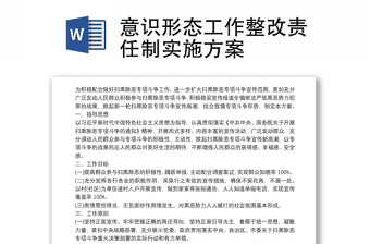 意識形態(tài)工作整改責任制實施方案