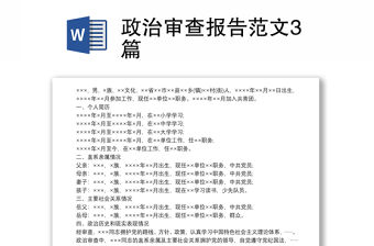 政治審查報告范文3篇