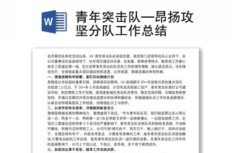 2021青年突擊隊—昂揚攻堅分隊工作總結