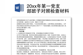 2022组织生活会党支部班子对照检查材料完成党史学习教育专项整治县委巡察以及上