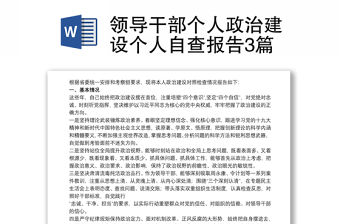 領導干部個人政治建設個人自查報告3篇