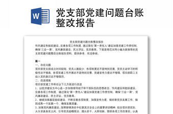 黨支部黨建問題臺賬整改報告