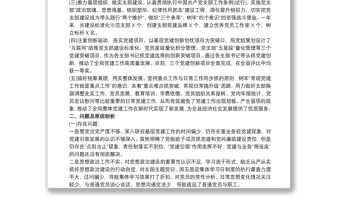 黨組織書記抓基層黨建工作年度述職報告及下一步工作打算