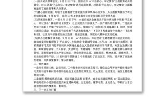 主題教育工作開展情況總結