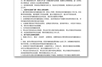 2021小學(xué)全面從嚴(yán)治黨主體責(zé)任清單