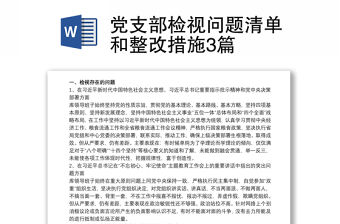 黨支部檢視問題清單和整改措施3篇