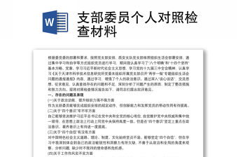 支部委員個人對照檢查材料