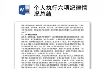 個人執行六項紀律情況總結