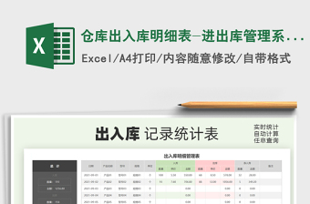 2022进销存管理表仓库出入库管理系统