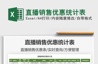 2021直播銷售優(yōu)惠統(tǒng)計表免費下載