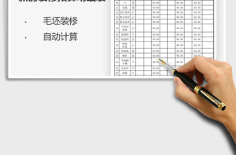 2021新房毛坯裝修家具預算明細表免費下載