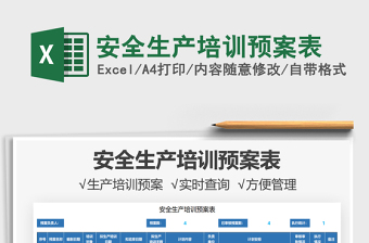2021安全生產(chǎn)培訓(xùn)預(yù)案表免費下載