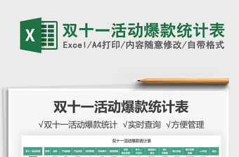 2021雙十一活動爆款統(tǒng)計表免費下載