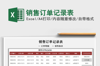 2021銷售訂單記錄表免費下載