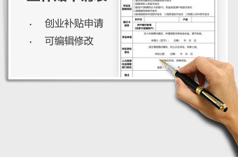 2021畢業生求助創業補貼申請表免費下載