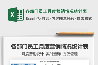2021各部門員工月度營銷情況統(tǒng)計表免費下載
