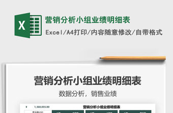 2021營銷分析小組業績明細表免費下載