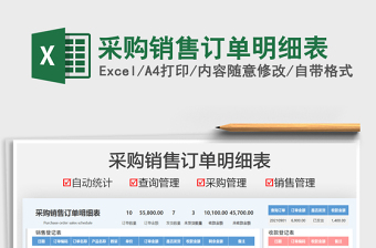 2021采購銷售訂單明細(xì)表免費(fèi)下載