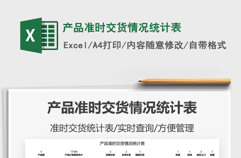 2021產(chǎn)品準時交貨情況統(tǒng)計表免費下載
