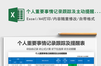 2021個人重要事情記錄跟蹤及主動提醒表免費下載