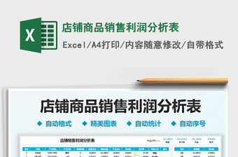 2021店鋪商品銷售利潤分析表免費下載