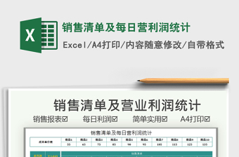 2021銷售清單及每日營(yíng)利潤(rùn)統(tǒng)計(jì)免費(fèi)下載