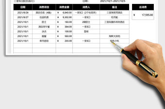 2021國慶旅游支出明細表免費下載