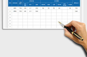 2021原材料费用明细表免费下载